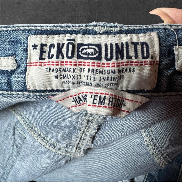 Vintage Ecko Unltd Jeans Men Size W38 Boot‎ Cut 32L Light Wash Hang 'Em High - Picture 10 of 11